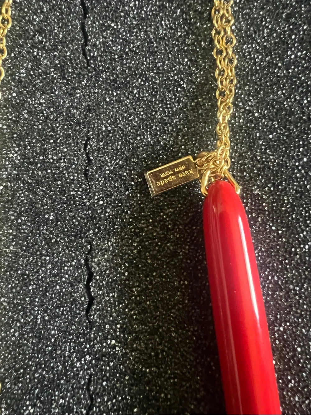 Vintage Kate Spade red pen necklace